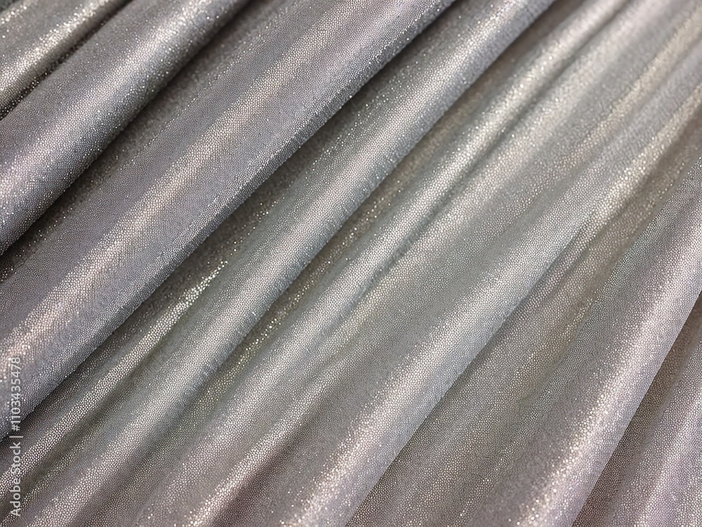 Fototapeta premium Metallic silver fabric with shimmering pleats.
