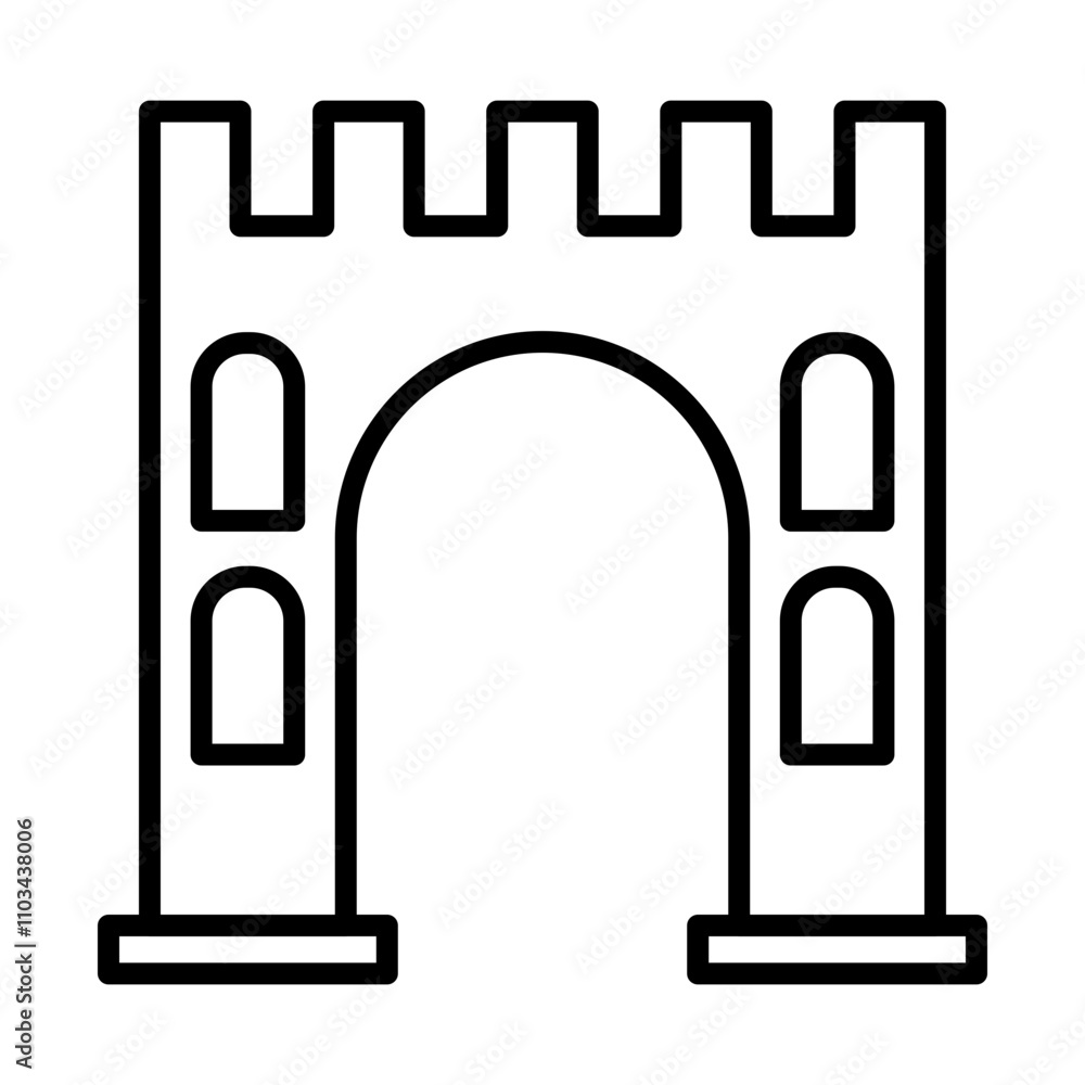 Castle Gate line icon Castle Gate line icon