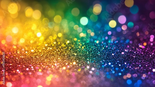 Sparkling rainbow glitter background with multicolor shimmering lights for festive and creative designs photo