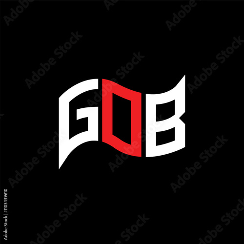 GOB logo design, GOB simple and modern logo. GOB luxurious alphabet design