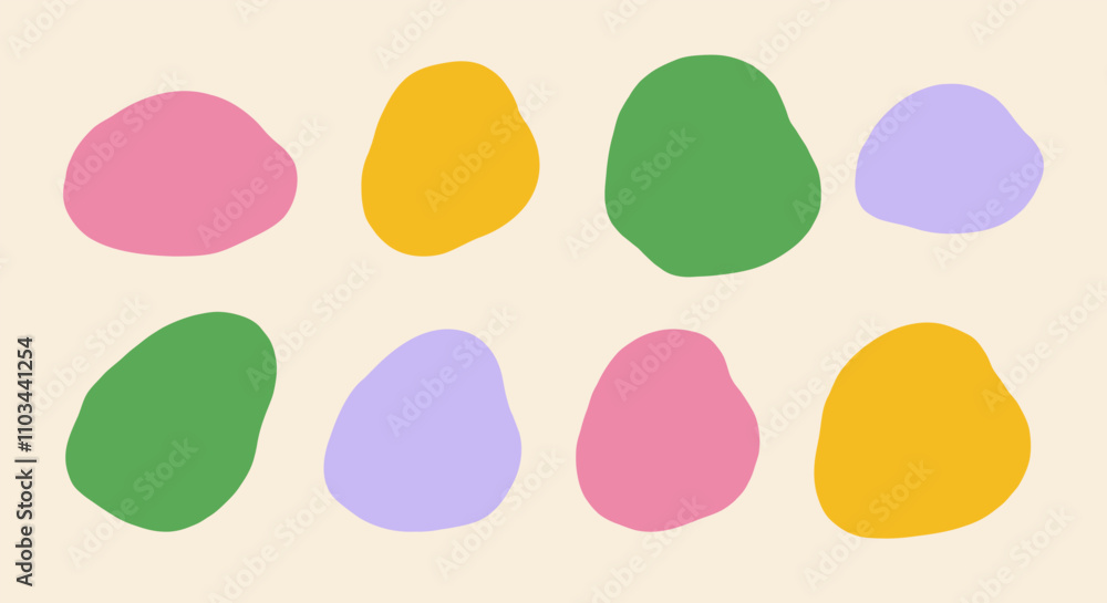 Hand Drawn Organic Blob Shape Set. A collection of eight hand-drawn organic blob shapes, perfect for abstract design projects, crafting, and modern decor Hand Drawn Organic Blob Shape Set. A collection of eight hand-drawn organic blob shapes, perfect for abstract design projects, crafting, and modern decor