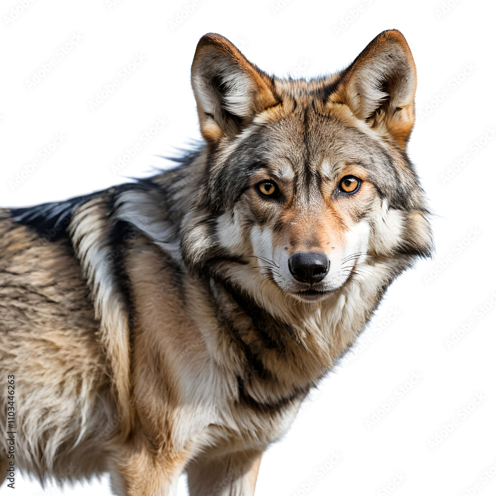 Mexican Gray Wolf on white background Mexican Gray Wolf on white background