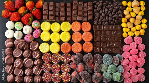 Wallpaper Mural Assorted Candies and Chocolate Arranged on Black Background Torontodigital.ca