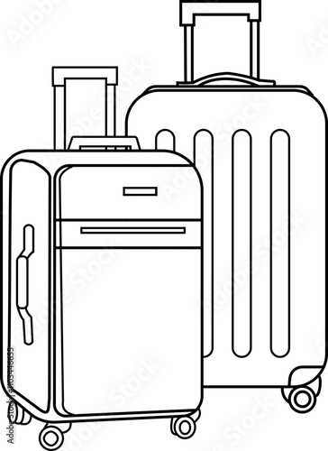 Travel luggage bag outline illustration 