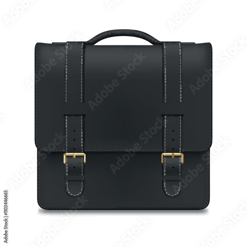 Briefcase on white background suitable for business, travel, and organization needs, showcasing a classic design with sturdy straps and handle