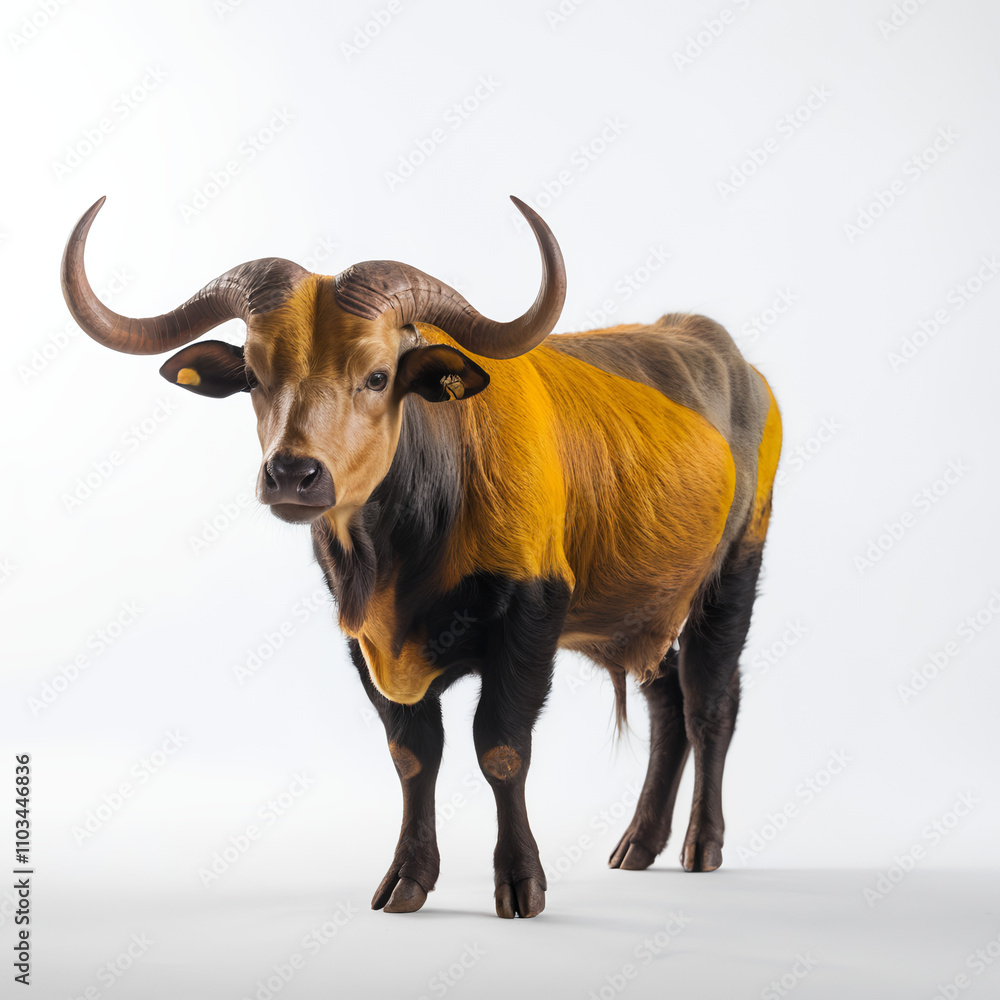 Naklejka premium Tamaraw on white background