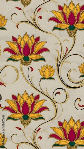 Lotus Blossoms Elegance texture thai silk