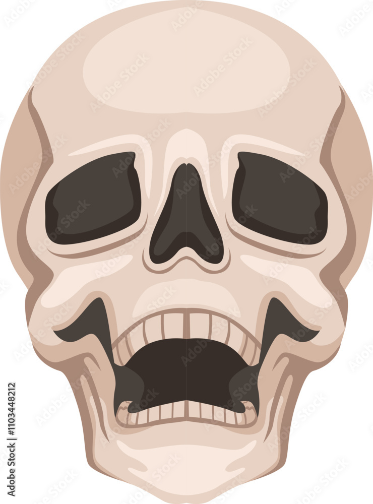 A skull with a mouth open and a tongue sticking out A skull with a mouth open and a tongue sticking out