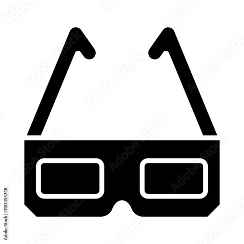 3D Glasses glyph icon