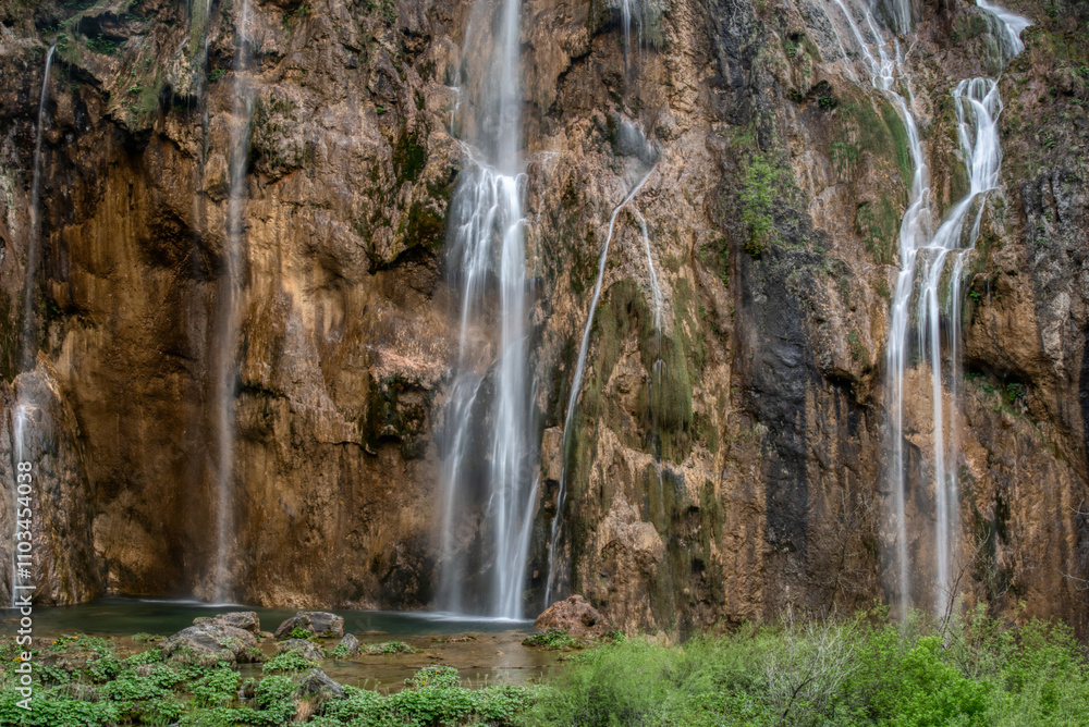Fototapeta premium Plitvice Lakes National Park. Croatian famous resort.