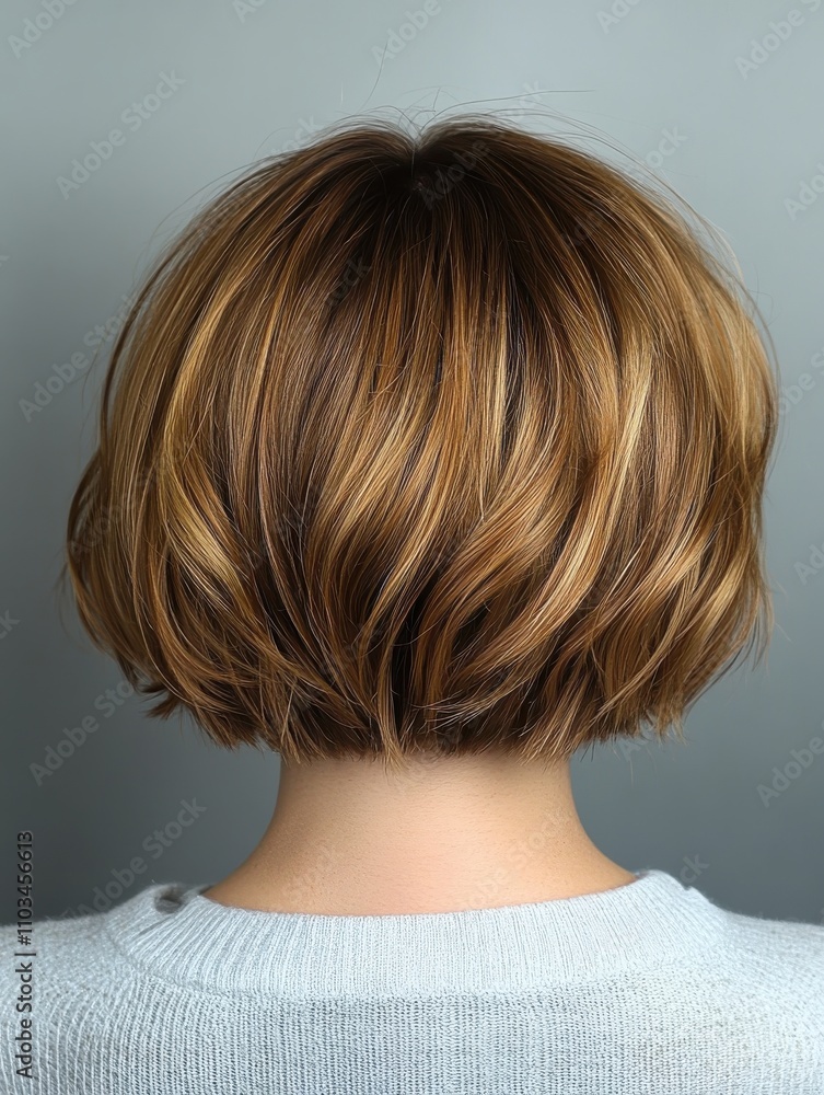 Fototapeta premium Modern Short-Medium Density Urchin Cut Hairdo Profile View on Neutral Background