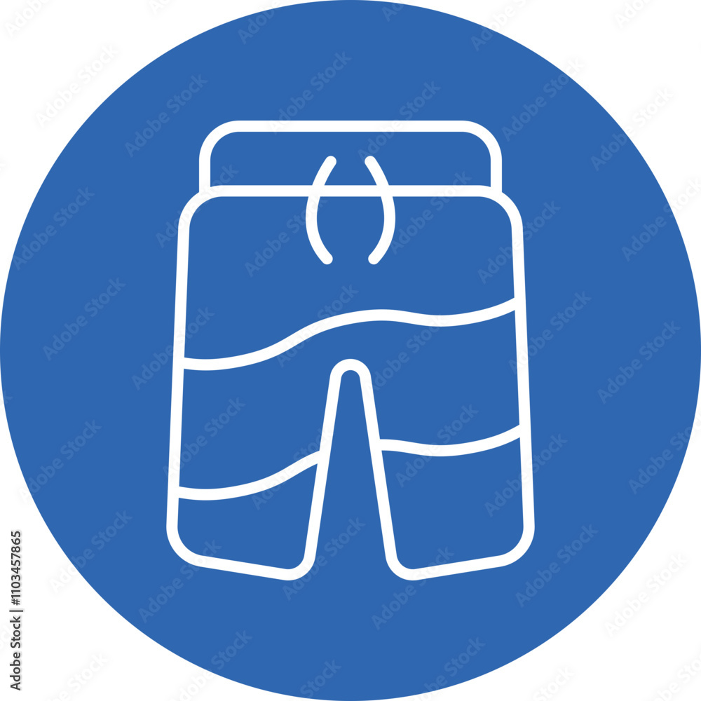 Swimming Shorts line circle icon