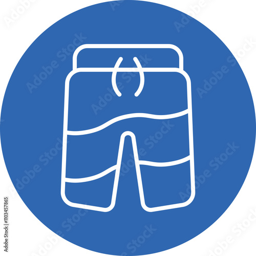 Swimming Shorts line circle icon