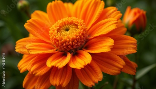 Close-up of orange gerbera flower in sunlight