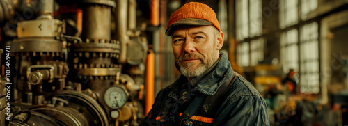 Wallpaper Mural Professional Engineer overseeing operations at chemical plant with factory workers in industrial setting Torontodigital.ca