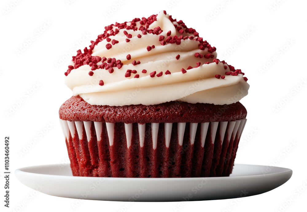 PNG Red velvet cupcake with cream cheese frosting PNG Red velvet cupcake with cream cheese frosting
