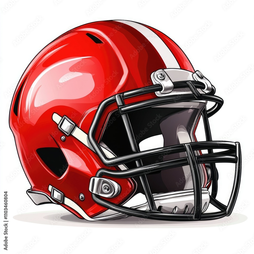 Fototapeta premium American Football Helmet. Sport Safety Gear for Player in Team Game