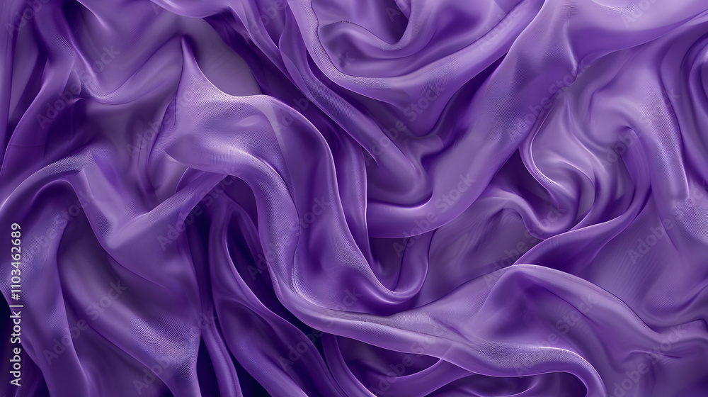 Obraz premium violet color fabric texture background, close up. Curl drape. Top view, copy space.