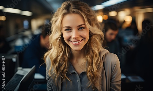 Woman Smiling in Train