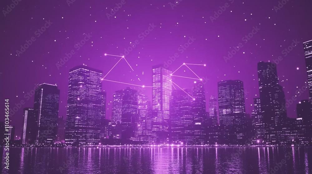 Smart digital city with connection cyber security network reciprocity over the cityscape . future smart wireless digital city and social media networking systems that connects people within the city Smart digital city with connection cyber security network reciprocity over the cityscape . future smart wireless digital city and social media networking systems that connects people within the city