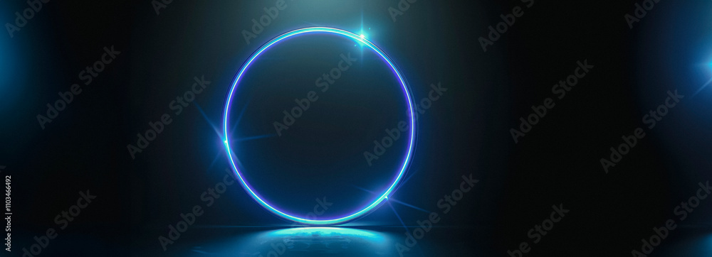 Obraz premium Blue Glow: Sleek Modern Design Elements for Electronics on Black Background