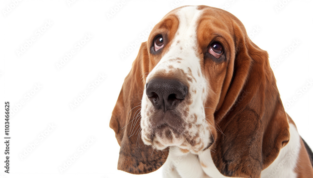 Basset dog portrait with copy space Basset dog portrait with copy space
