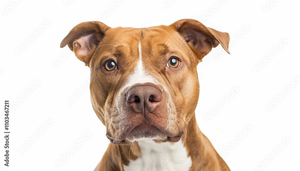 American Pit Bull Terrier on white background American Pit Bull Terrier on white background