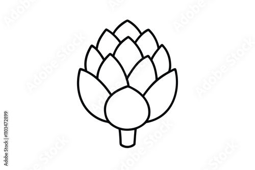 Artichoke line art vector illustration