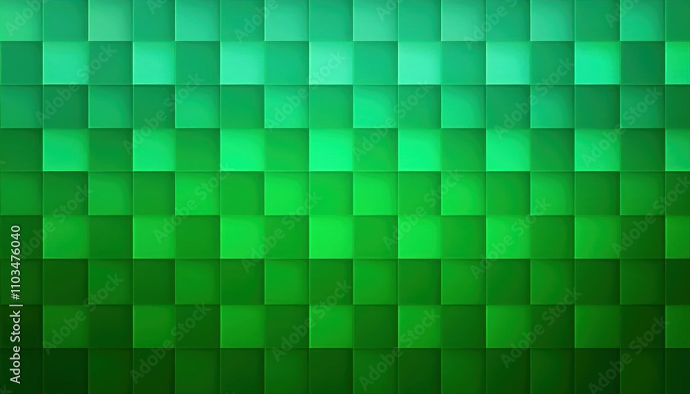 Fototapeta premium Abstract Gradient Green Background with Textured Green Squares