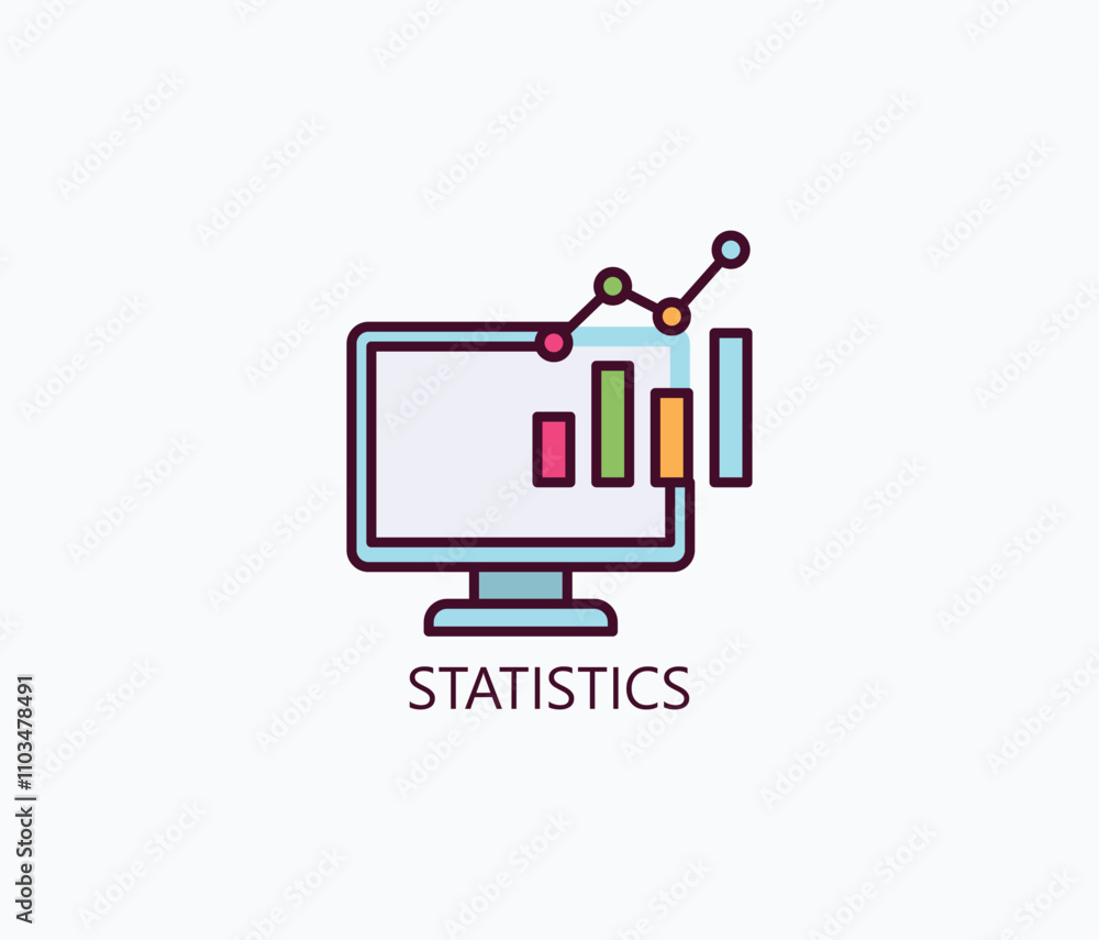 Statistics Vector, Icon Or Logo Sign Symbol Illustration 