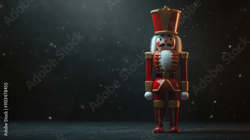 A detailed nutcracker soldier standing tall.