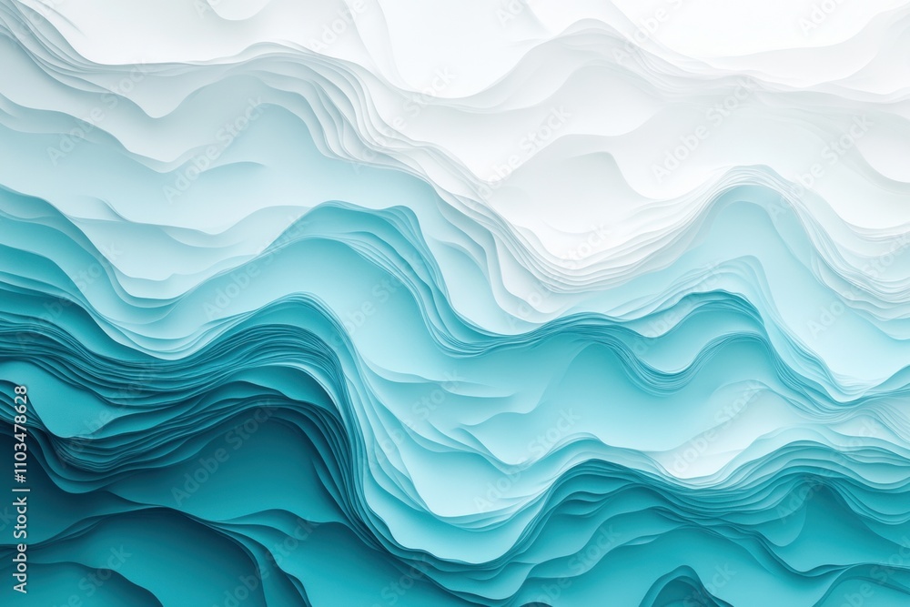 Fototapeta premium The image is a blue and white wave with a lot of detail