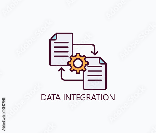 Data Integration Vector, Icon Or Logo Sign Symbol Illustration 