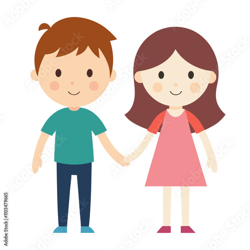 boy and girl holding hands