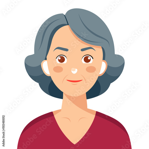 : cartoon illustration of woman with wrinkled skin problem