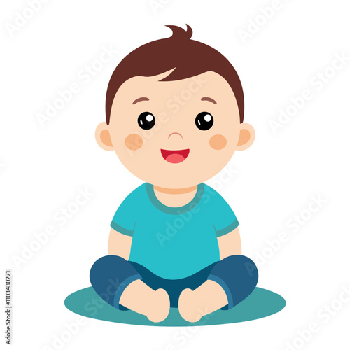 cute baby boy sitting