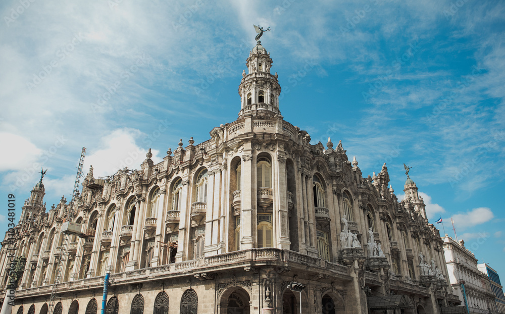 Historic architecture of the Gran Teatro de La Habana in Havana, Cuba on a sunny day Historic architecture of the Gran Teatro de La Habana in Havana, Cuba on a sunny day