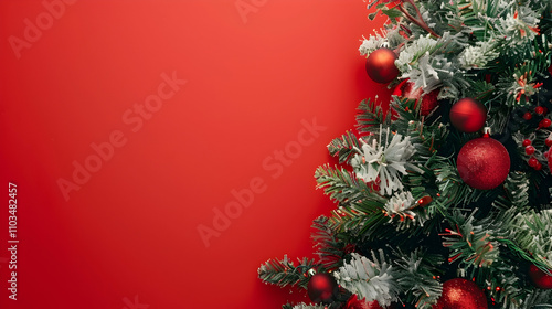 Wallpaper Mural Beautiful decorated Christmas tree top view. Copy space. Torontodigital.ca