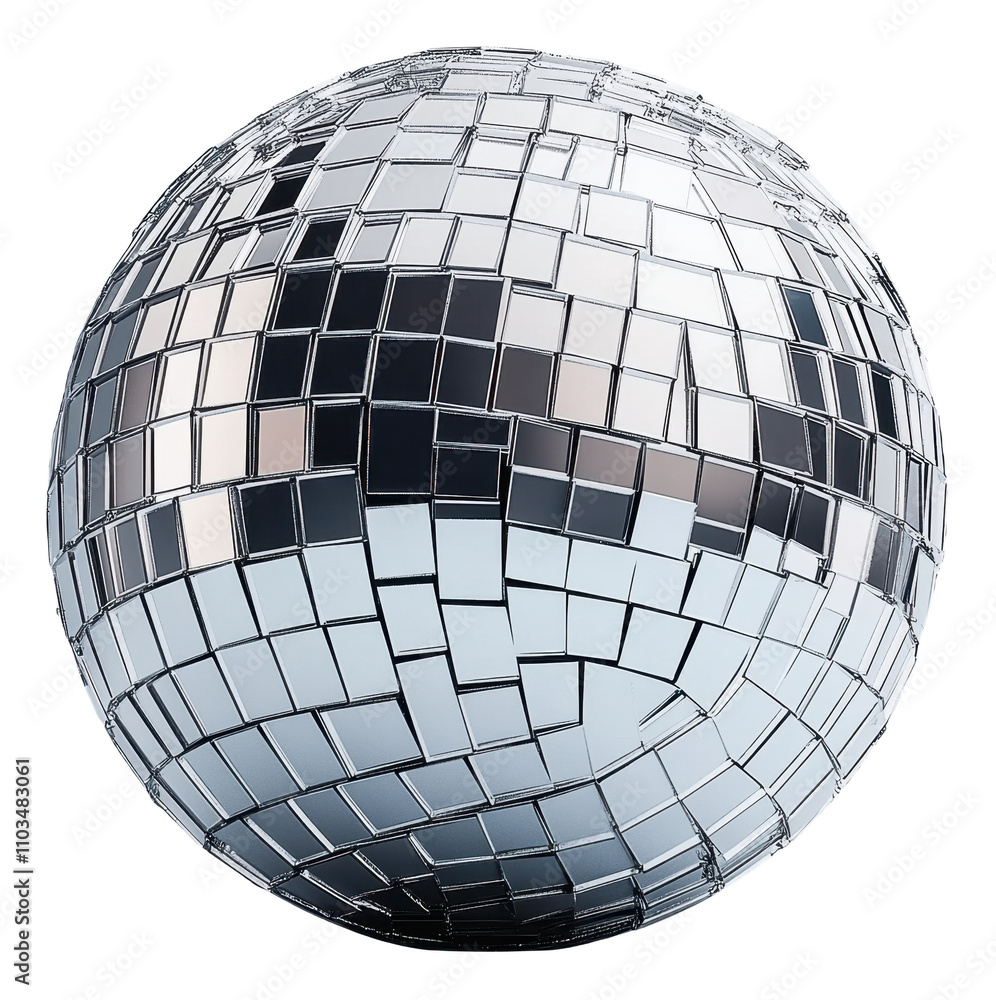 Disco ball with reflective mirrored tiles Disco ball with reflective mirrored tiles