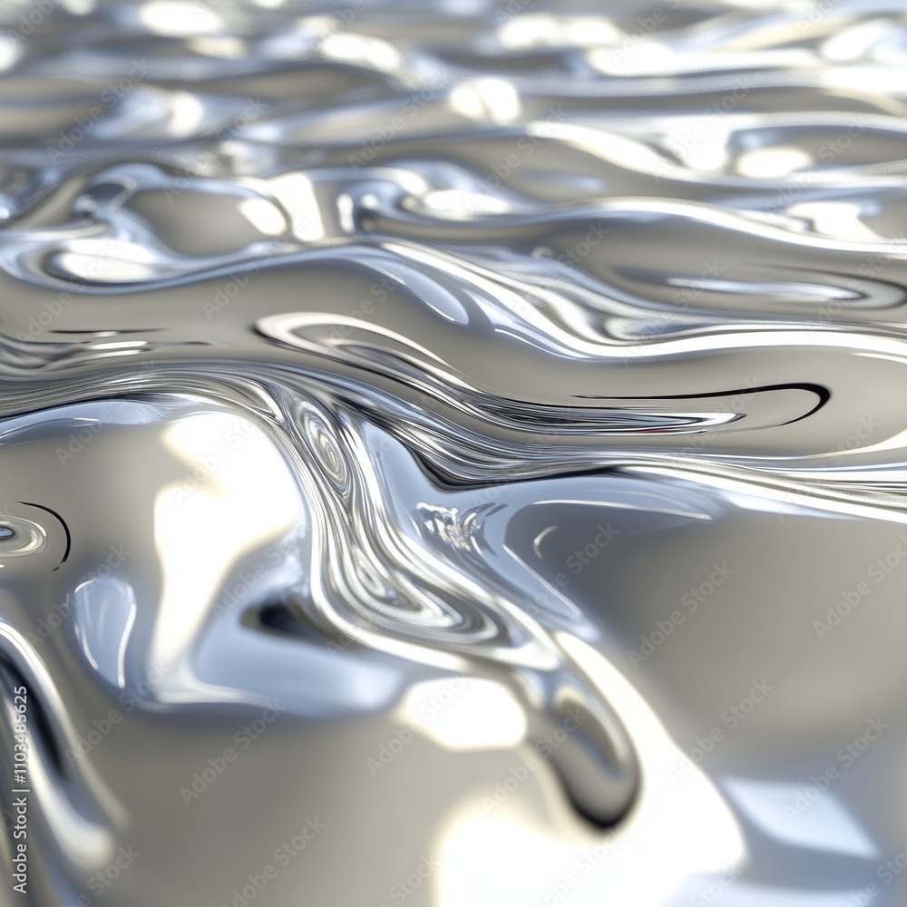 Abstract Liquid Metal Texture, Fluid Metallic Background, Silver Waves and Ripples Pattern Design Abstract Liquid Metal Texture, Fluid Metallic Background, Silver Waves and Ripples Pattern Design