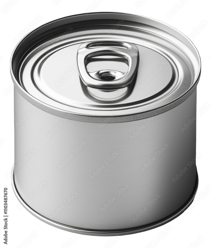 PNG Silver tin can with pull-tab lid PNG Silver tin can with pull-tab lid