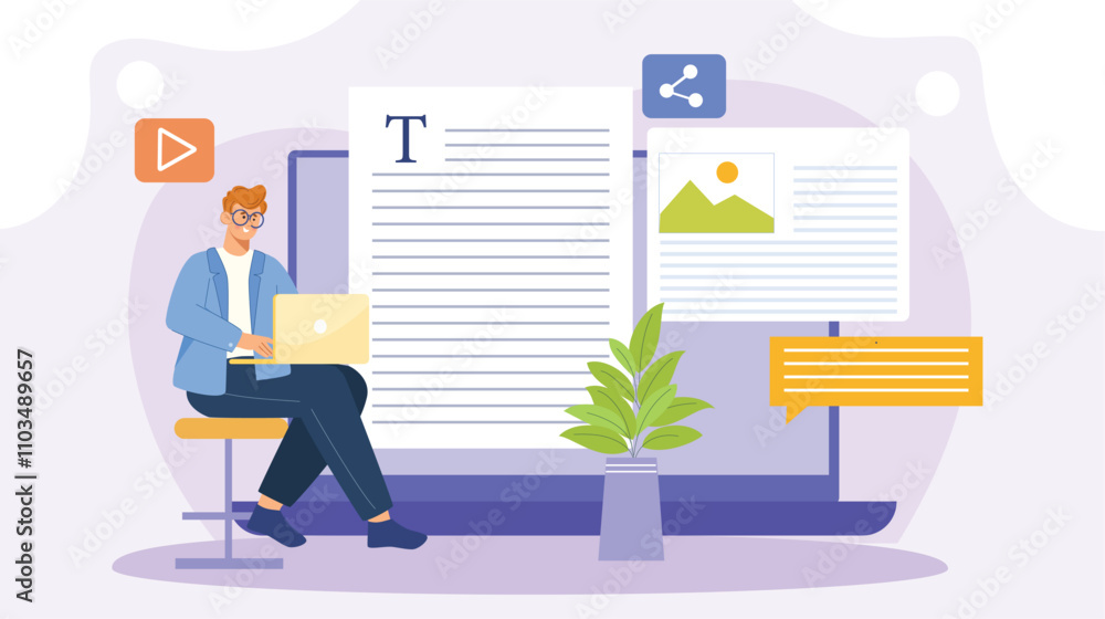 Blogger Concept Illustration Blogger Concept Illustration