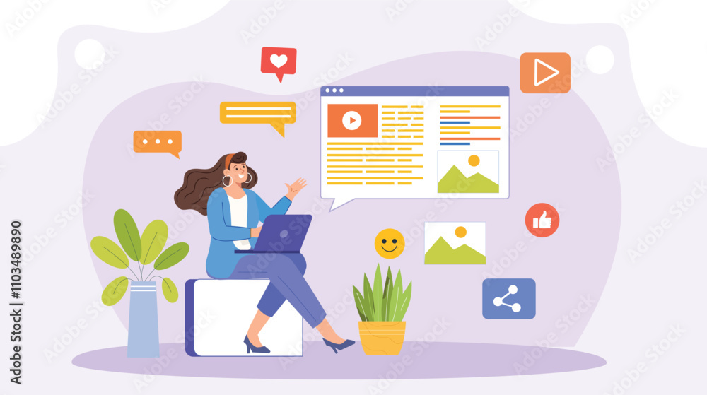 Blogger Concept Illustration Blogger Concept Illustration