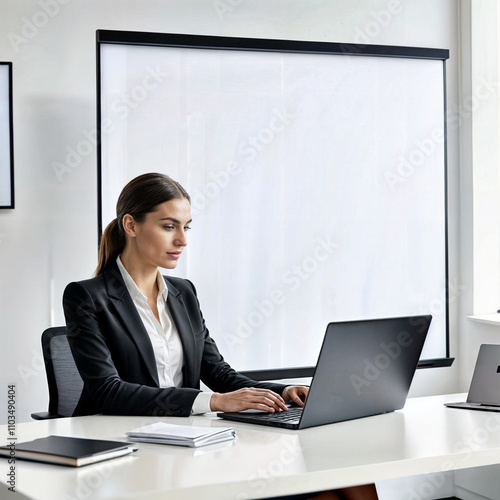 amra'at jalisat ealaa maktab tustakhdim kumbuyutar mahmul bashashat farighat fi biyat hadithatin.