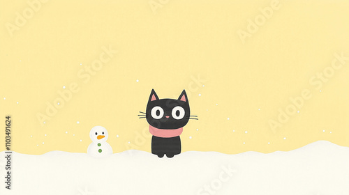 cat in the snow