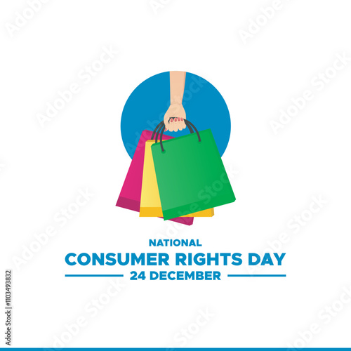 National Consumer Rights Day Observed every year of 24 December , Business Store Vector banner, flyer, poster and social medial template design.