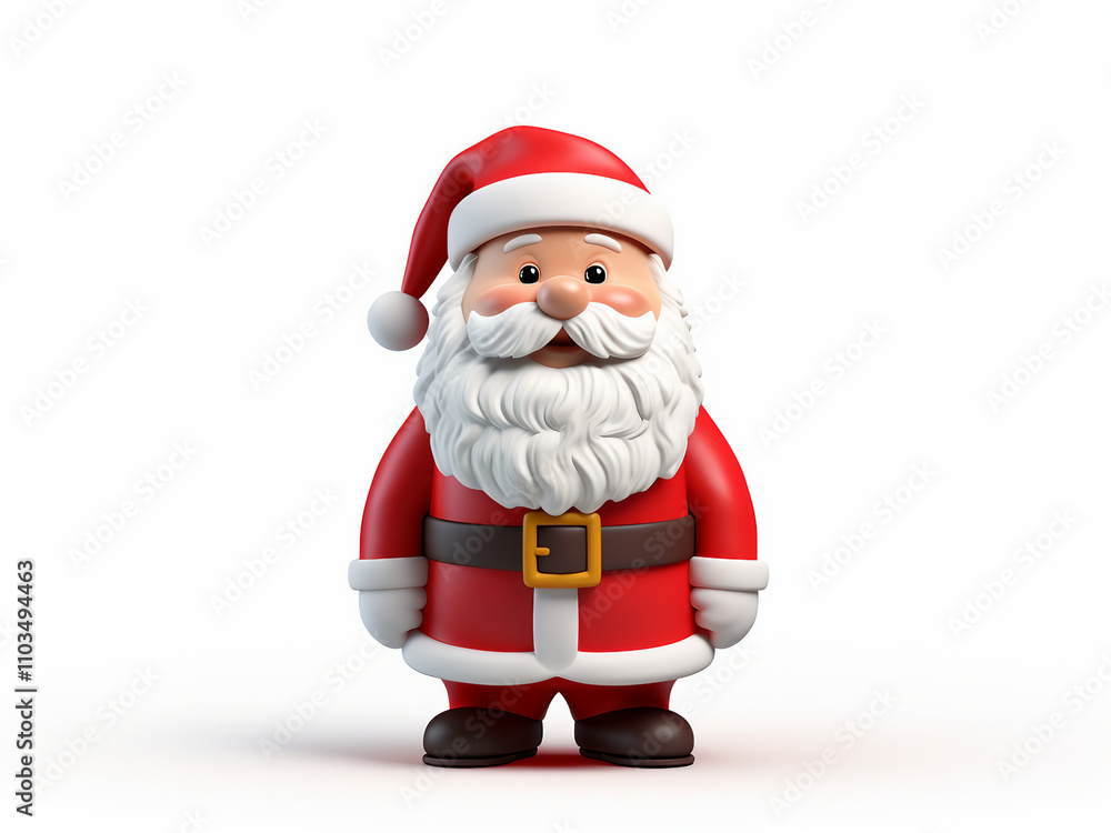 Cartoon Santa Claus. 3D Christmas character. Festive holiday illustration. Cartoon Santa Claus. 3D Christmas character. Festive holiday illustration.