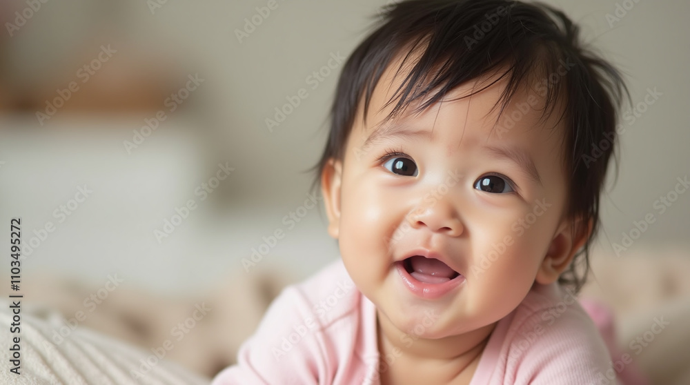 Adorable Cute Smiling Happy Asian Baby, Chinese, Japanese, Korean or Vietnamese, Portrait Adorable Cute Smiling Happy Asian Baby, Chinese, Japanese, Korean or Vietnamese, Portrait
