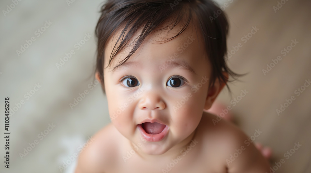 Adorable Cute Smiling Happy Asian Baby, Chinese, Japanese, Korean or Vietnamese, Portrait Adorable Cute Smiling Happy Asian Baby, Chinese, Japanese, Korean or Vietnamese, Portrait