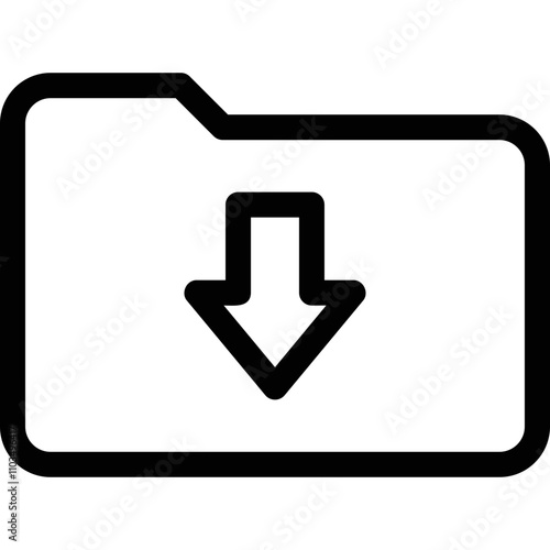 Simple vector icon folder, download
